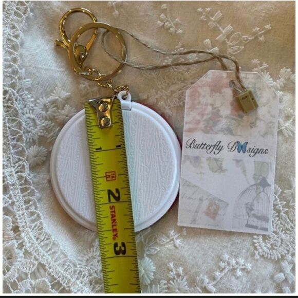 Whimsical Boho Butterfly Pocket Keychain Mirror - Picture 2 of 4